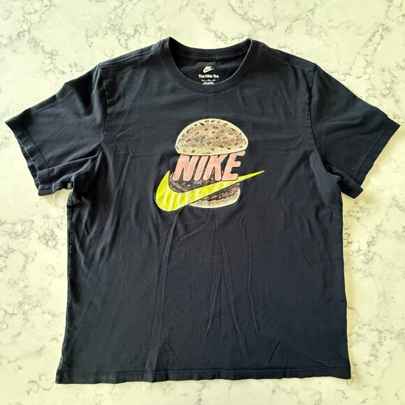 Nike Burger Graphic Black T-shirt Mens XL - Picture 2 of 6